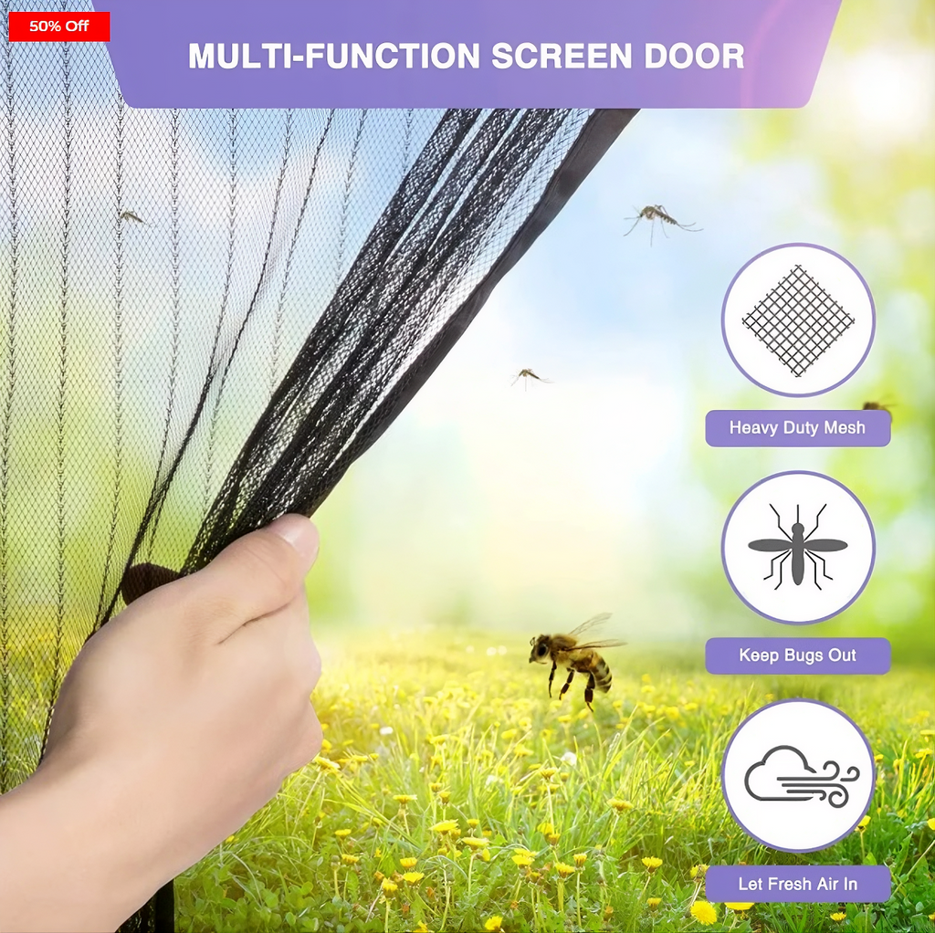 Zoomshiper™ Magnetic Mosquito Net Door – Hands-Free Auto Closing Mesh Curtain