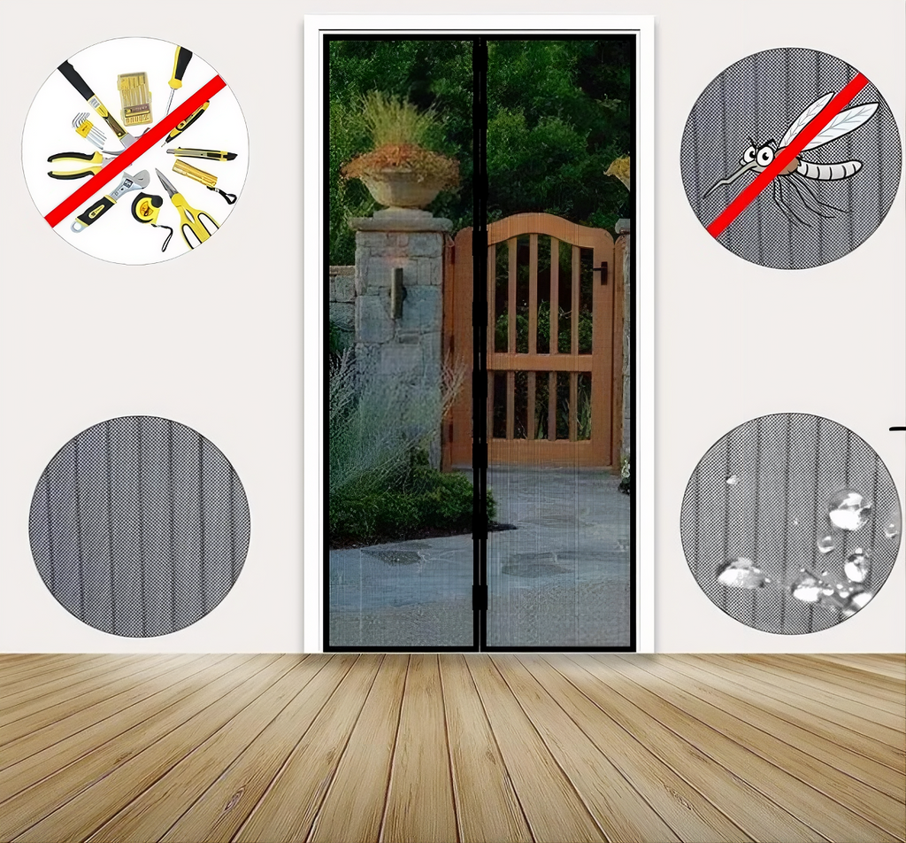 Zoomshiper™ Magnetic Mosquito Net Door – Hands-Free Auto Closing Mesh Curtain